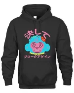 anime monkey head hoodie black