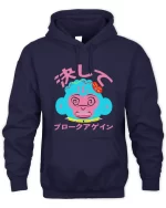anime monkey head hoodie navy