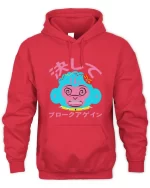 anime monkey head hoodie red