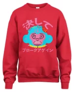anime monkey head sweatshirt red