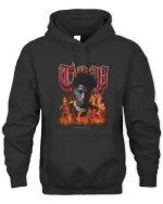 top in flames hoodie black