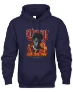 top in flames hoodie navy