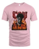 top in flames tshirt light pink