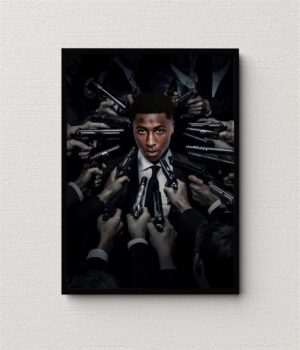 nba young boy black and white poster
