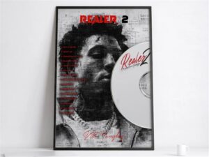 young boy never broke again realer 2 mixtape album music print poster
